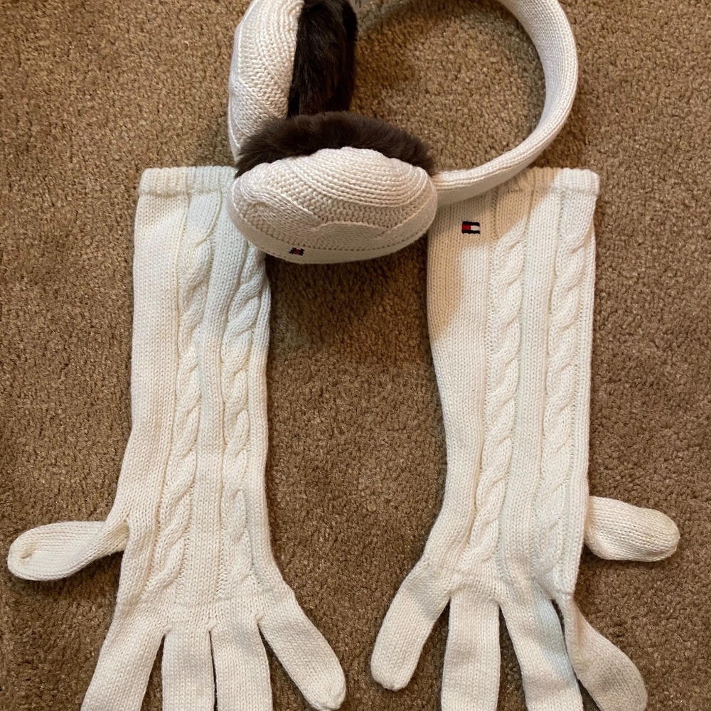 Tommy Hilfiger Matching Ear Muffs and Gloves